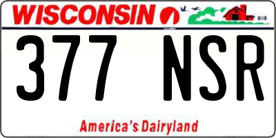 WI license plate 377NSR