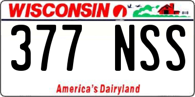 WI license plate 377NSS