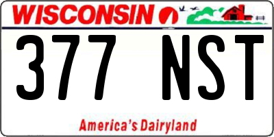 WI license plate 377NST