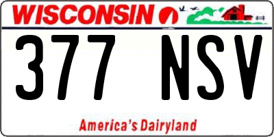 WI license plate 377NSV