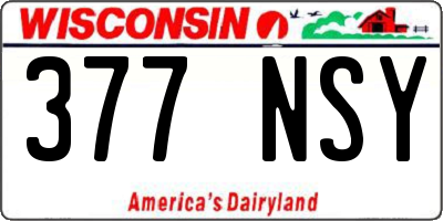 WI license plate 377NSY