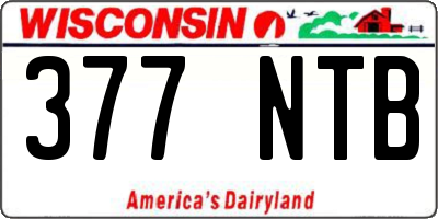WI license plate 377NTB