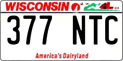 WI license plate 377NTC