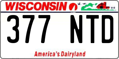 WI license plate 377NTD