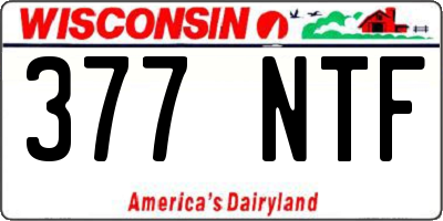 WI license plate 377NTF
