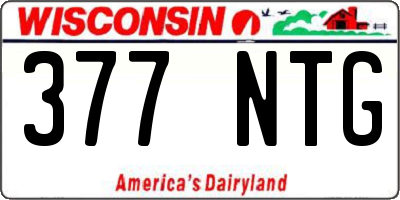 WI license plate 377NTG