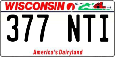 WI license plate 377NTI