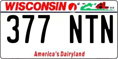 WI license plate 377NTN