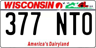 WI license plate 377NTO