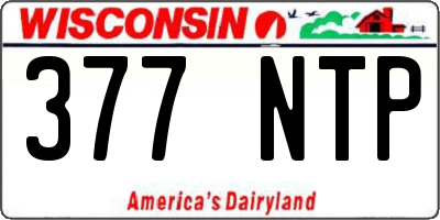 WI license plate 377NTP