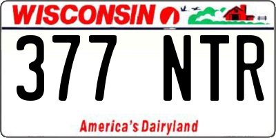 WI license plate 377NTR