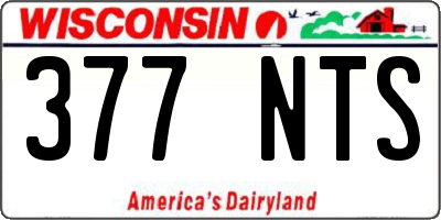 WI license plate 377NTS