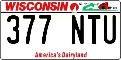 WI license plate 377NTU