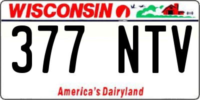 WI license plate 377NTV