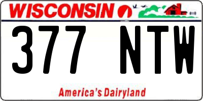 WI license plate 377NTW