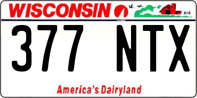 WI license plate 377NTX