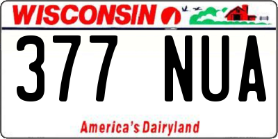 WI license plate 377NUA