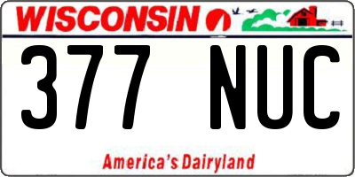 WI license plate 377NUC