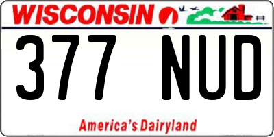 WI license plate 377NUD