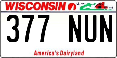 WI license plate 377NUN
