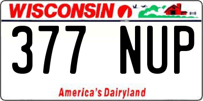 WI license plate 377NUP