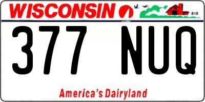 WI license plate 377NUQ