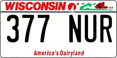 WI license plate 377NUR