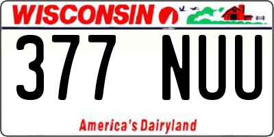 WI license plate 377NUU