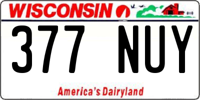 WI license plate 377NUY
