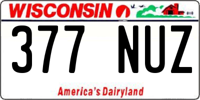 WI license plate 377NUZ