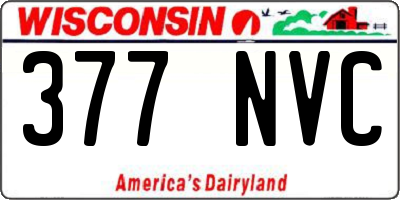 WI license plate 377NVC