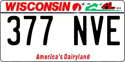 WI license plate 377NVE