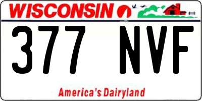 WI license plate 377NVF