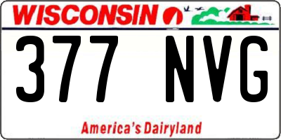 WI license plate 377NVG