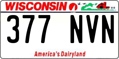 WI license plate 377NVN