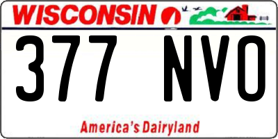 WI license plate 377NVO