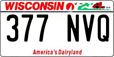 WI license plate 377NVQ