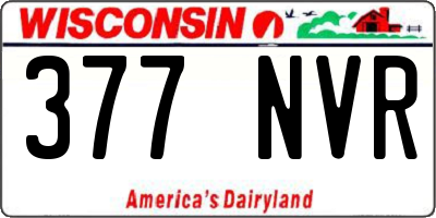 WI license plate 377NVR