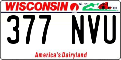 WI license plate 377NVU