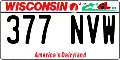 WI license plate 377NVW