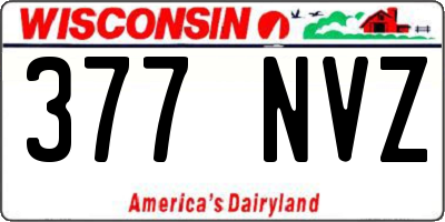 WI license plate 377NVZ