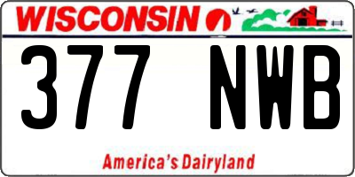 WI license plate 377NWB