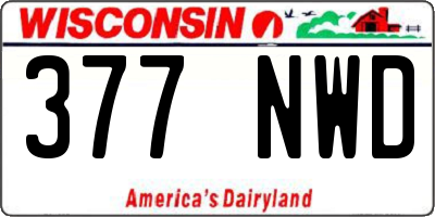 WI license plate 377NWD
