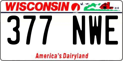 WI license plate 377NWE