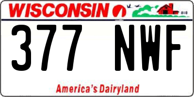 WI license plate 377NWF