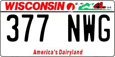 WI license plate 377NWG