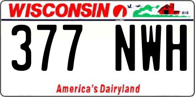 WI license plate 377NWH