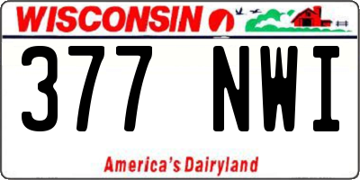 WI license plate 377NWI