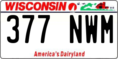 WI license plate 377NWM