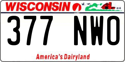 WI license plate 377NWO